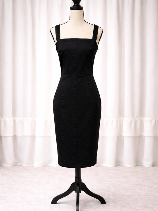 Banana Republic Dresses & Skirts - Banana Republic Black Midi Dress Square Neck Bodycon Size 2
